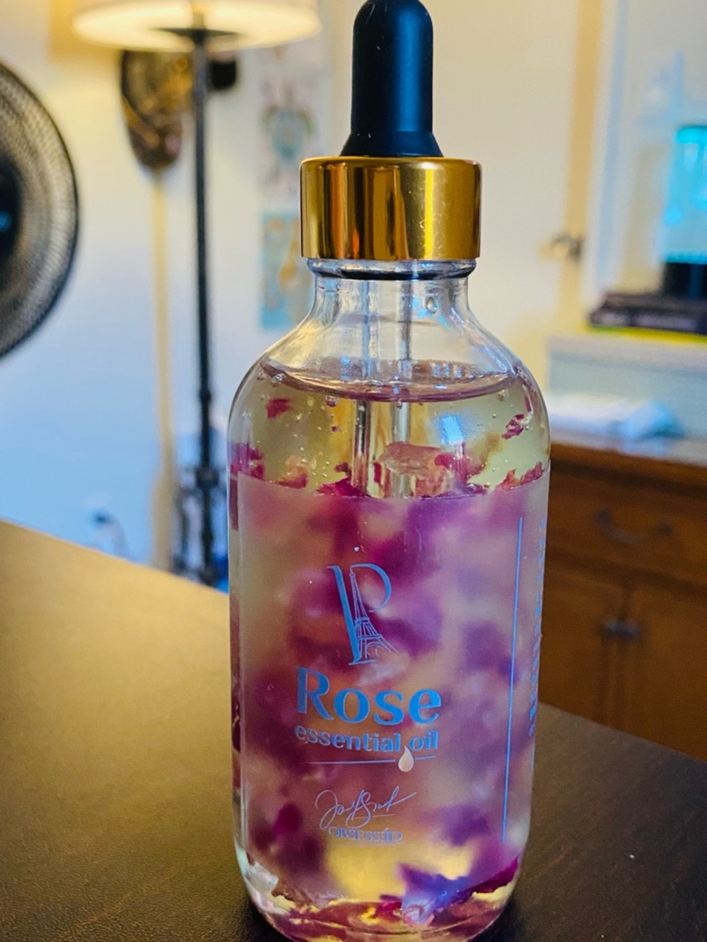 New Predire Essential Oil Bottled Real Rose Petals Skin Massage Dropper 4.06oz